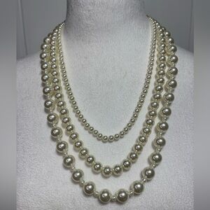 Time and Tru 3-n-1 faux pearl necklace